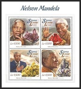 Sierra Leone 2015 Nelson Mandela a minerály Mi# 6798-6801 Kat 12€ R219
