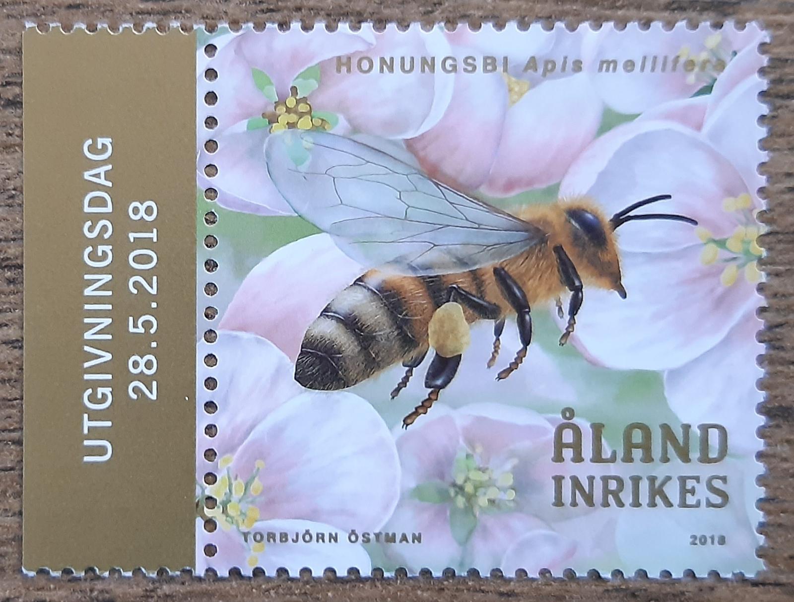 Ålandy ** 455 včela medonosná, ,r.2018 (EN359) - Tematické známky