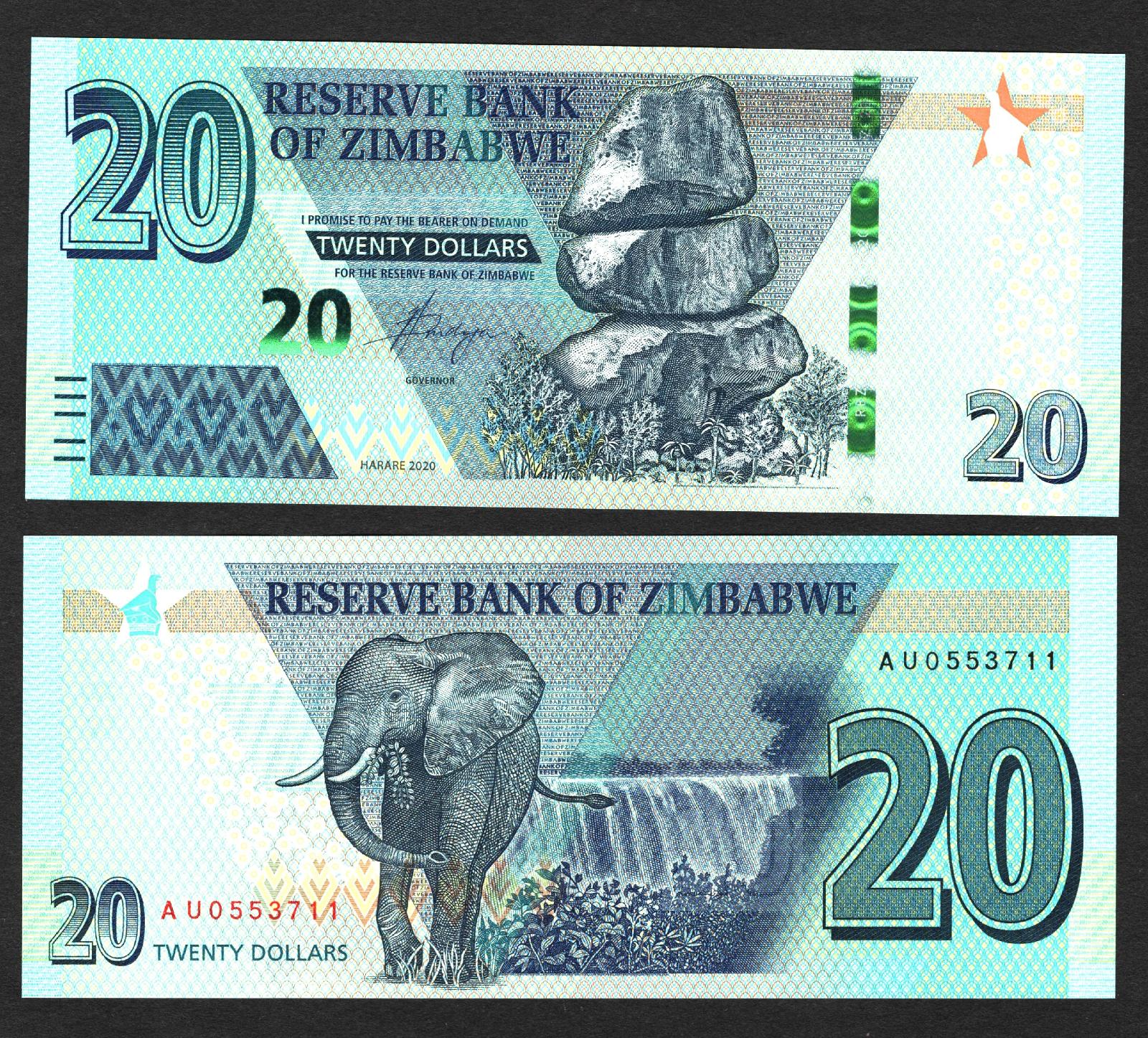 20 DOLLAR 2020 ZIMBABWE UNC /P108/ - Zberateľstvo