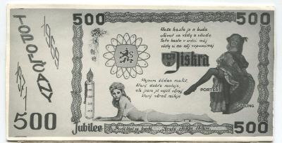 TOPOLČANY-AŠ 1969-1971-vojenská bankovka 500  (za 500 dní civil) humor