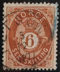 Známka Norsko, 6 skilling, Mi.20#  [4703]