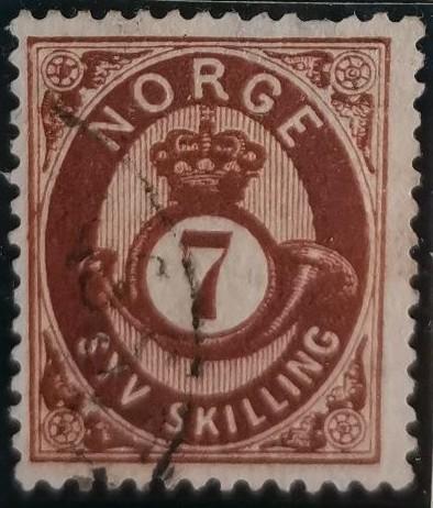 Známka Norsko, 7 skilling, Mi.21#  [4695]