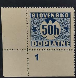Známky s deskovým číslem Slovenský štát, 50h, Pof.DL6X**  [5851]
