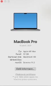 Apple McBook pro 16", M1 Max, 32GB, 4TB, stříbrný, 2021