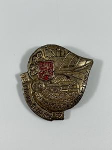 Starý odznak ČSMJ - střelnice SEDMIHORKY - SEMILY - TURNOV - ČSR lev