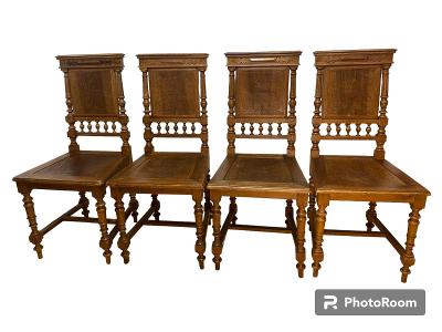 Starožitné židle 4 kusy – Altdeutsch – konec 19. století