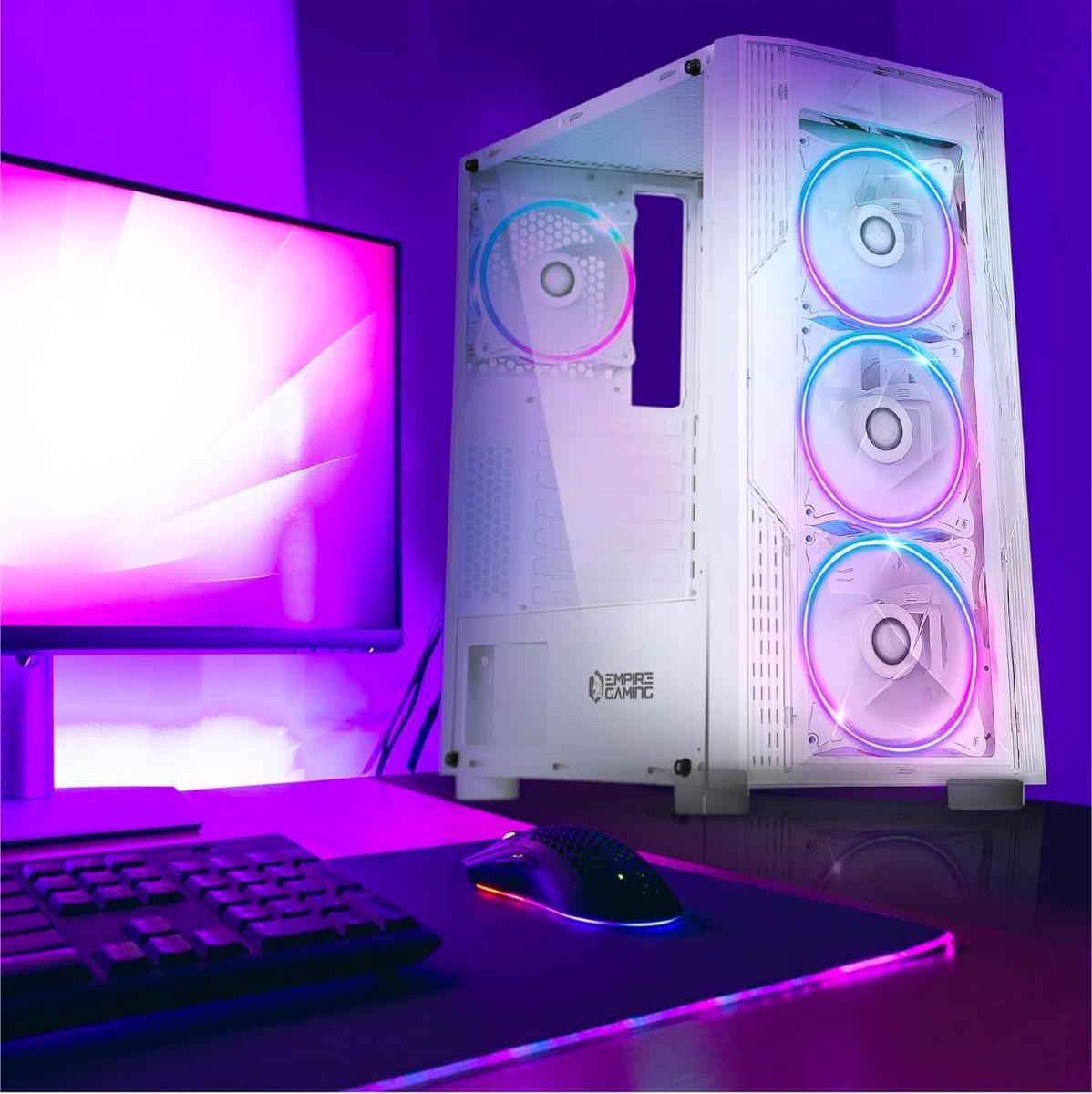 EMPIRE GAMING - Gamer Diamond PC Case - white