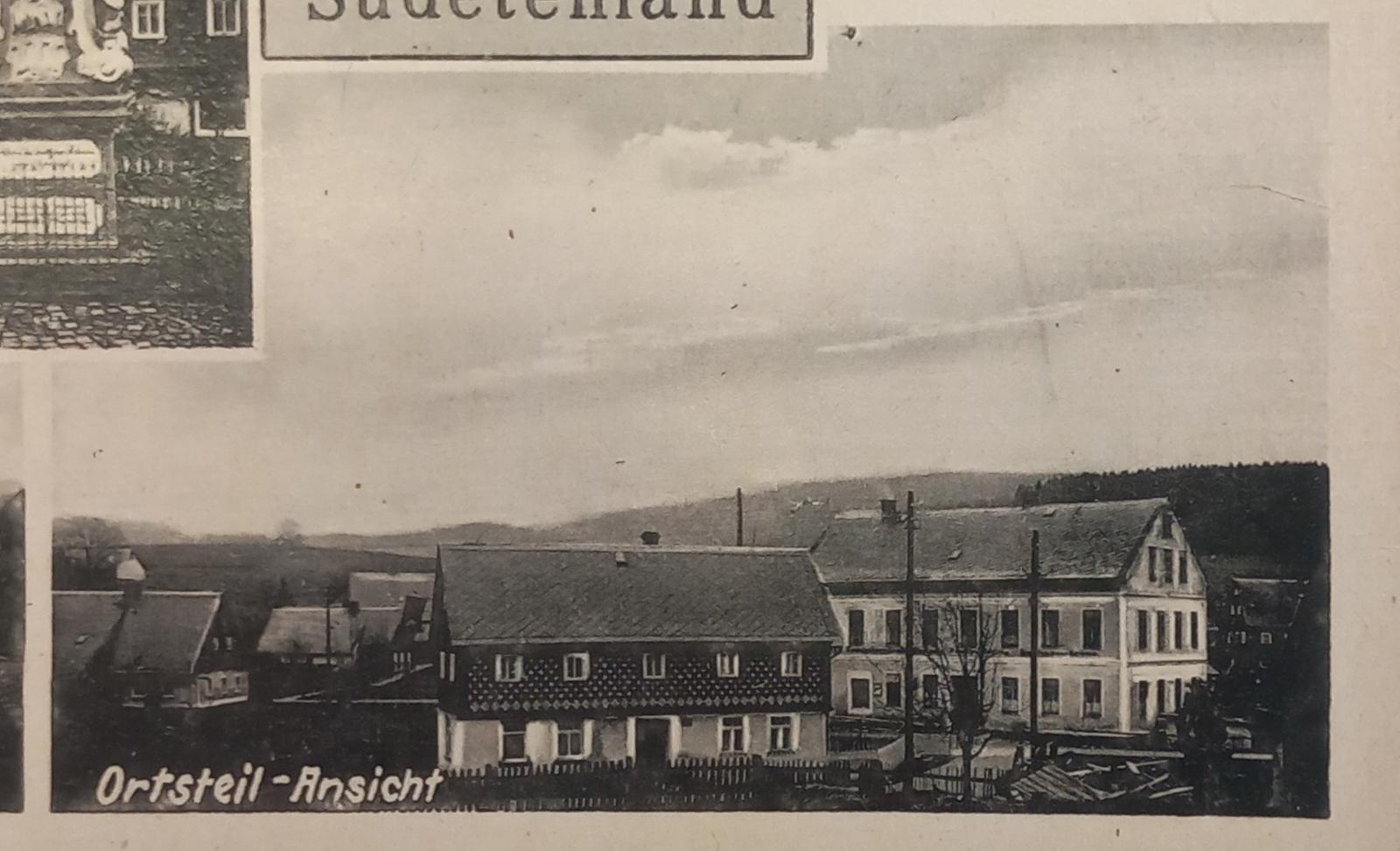 Lobendava - Lobendau - nazi vlajka Deutsche haus - propaganda - 1939 - Pohľadnice miestopis
