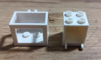 LEGO - koš jeřábu a skříňka - bílé