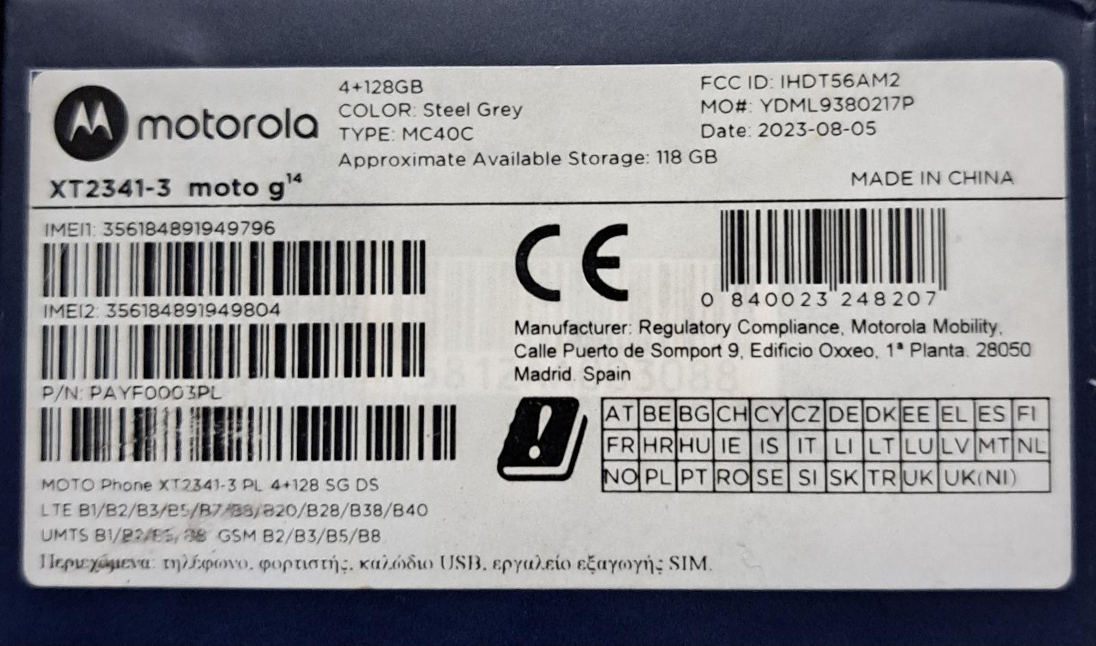 Motorola MOTO G14, 4/128 GB - Mobily a smart elektronika