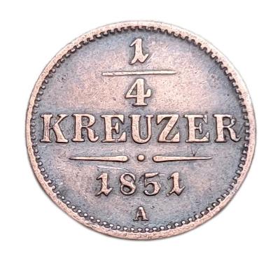 ✅Rakousko 1/4 krejcaru 1851- A - Rakouská říše (1806 - 1857)