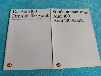 Prospekt Audi 100/100 Avant (1986), 42+32 stran, německy - vč. quattro