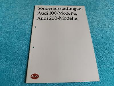 Prospekt Audi 100/200 Příplatková výbava(1988), 36 stran, D - poškozen