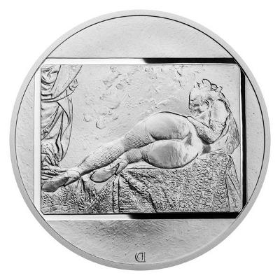Strieborná päťuncová medaila Jan Saudek - Tanečnica reverse proof
