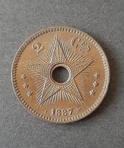 2 centimes 1887 Bel. Kongo
