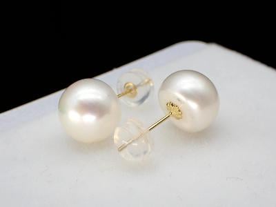Zlaté perlové náušnice- 18k zlato/ velké perly