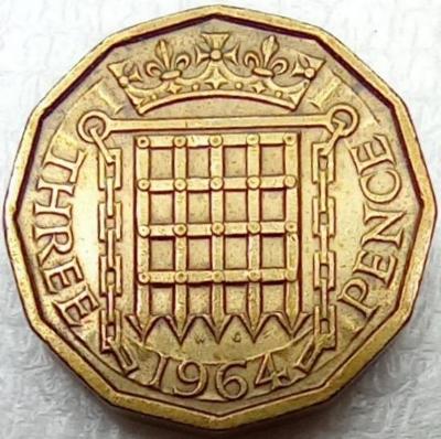 M.2024.201 3 Pence 1964 Spojené království