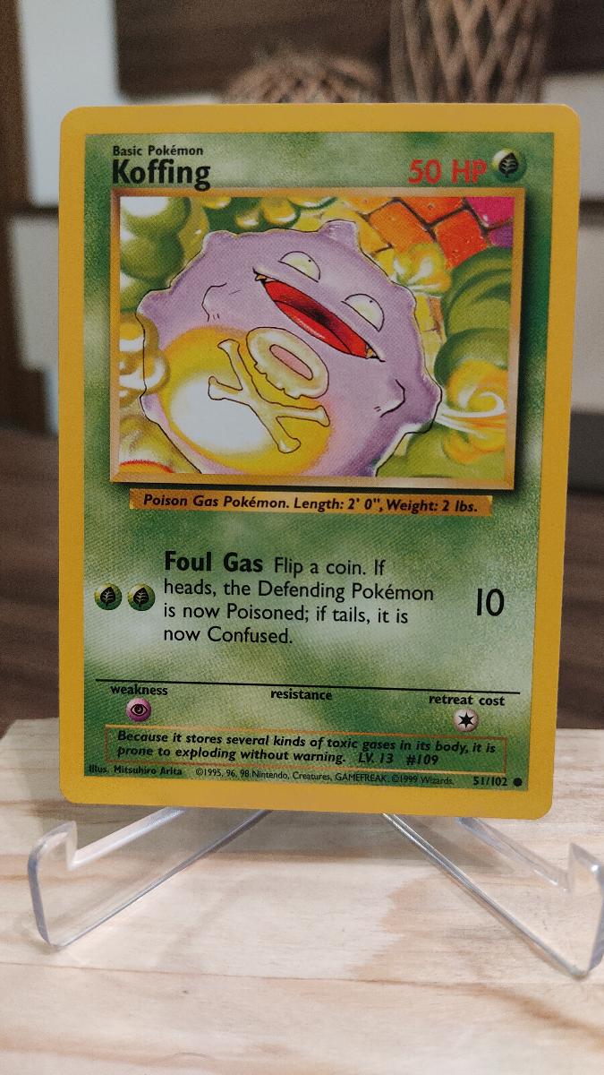 🍀 Pokémon karty - Koffing - 51/102 Base Set 1999 - Zábava