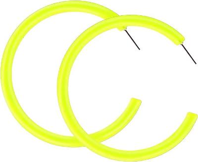 Neonové retro náušnice / Průměr 7 cm/ tvar C /od 1kč |001|