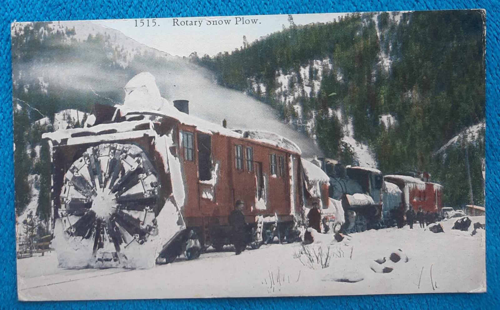 VLAK - ROTARY SNOW PLOW - USA 1908 - PEKNÁ RARITA - ŽELEZNICE - Pohľadnice