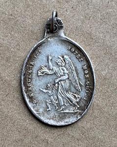 Stříbro stará medaile Ag svátostka anděl strážný kříž přívěšek Madonka