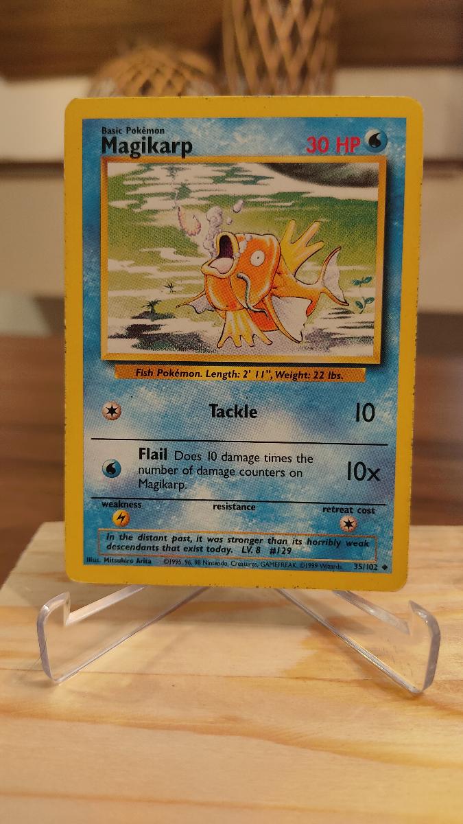 🍀 Pokémon karty - Magikarp - 35/102 Base Set 1999 - Zábava