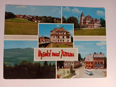 Vysoké nad Jizerou - autobus - pohlednice VF