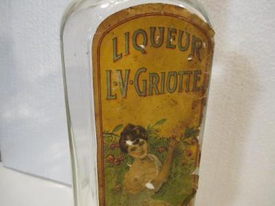 Secesní láhev s původní etiketou - LIQUEUR L.V. GRIOTTE - výška 29cm