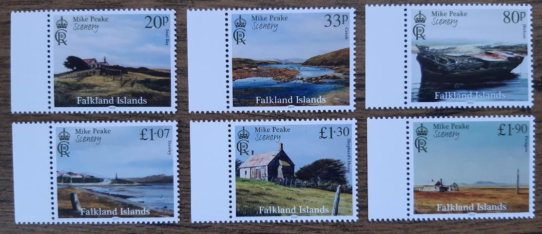 Falklandy, séria ** Mike Peake Scenery, umenie, r.2023 (FAL185) - Známky