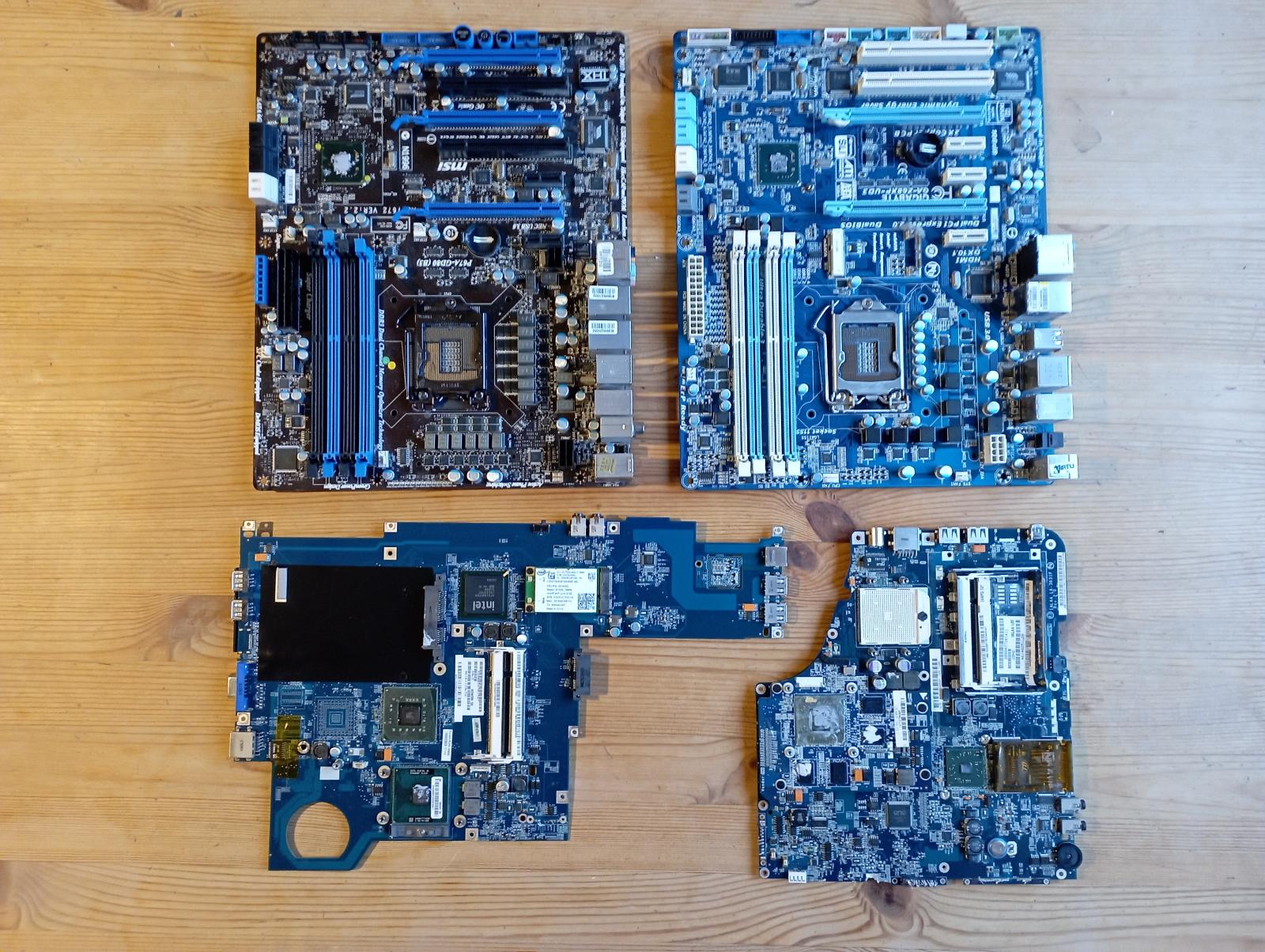 Základné dosky 2 x PC, 2 x notebook - Komponenty pre PC