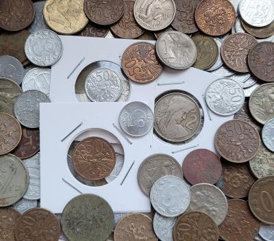 konvolut mincí po sběrateli Československo 20. stol., hodně bronzu