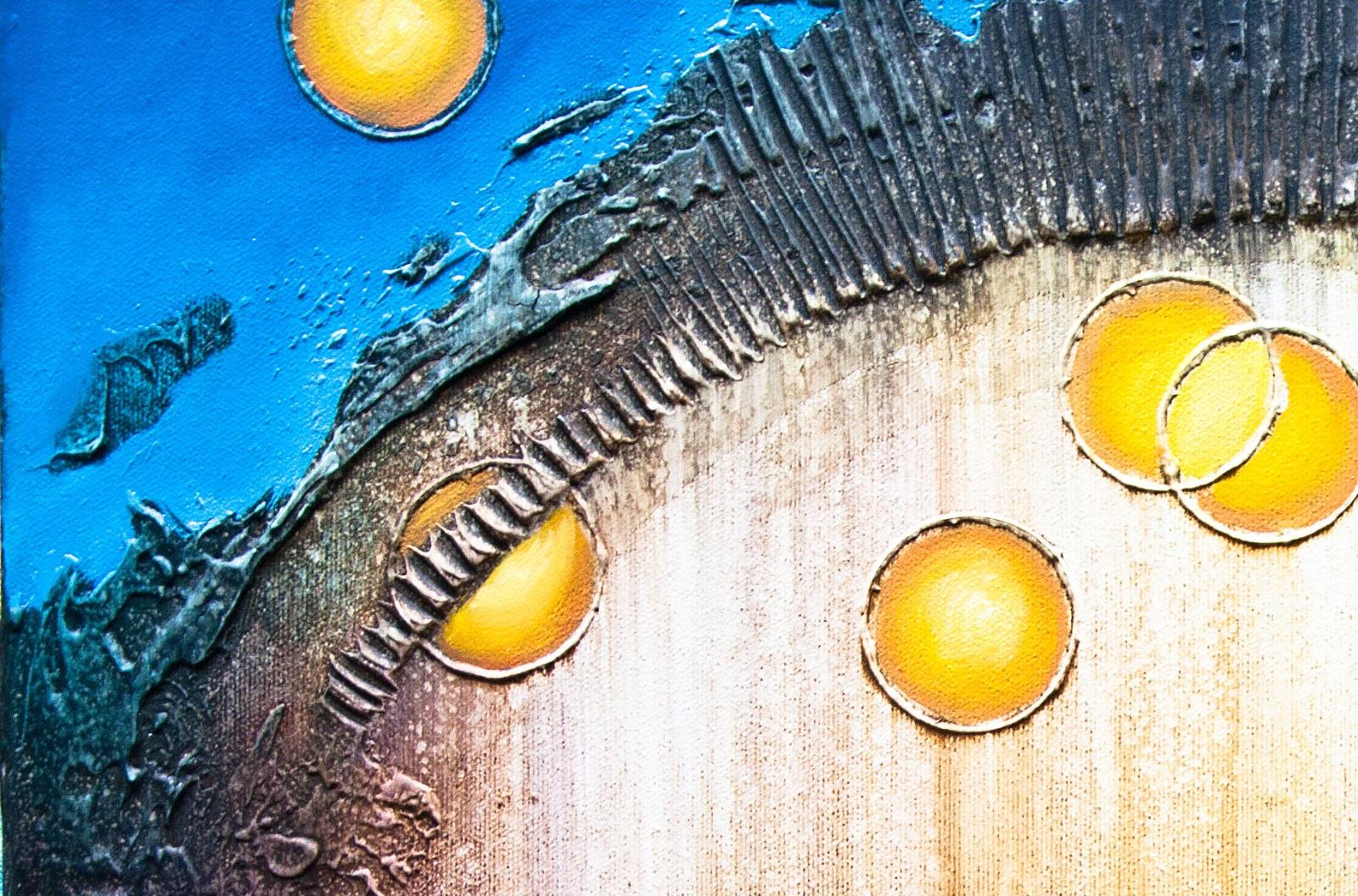 Jačmienok - maľba na 3D reliéfe - akryl + olej - lakované - 60x40cm n6719 - Starožitnosti a umenie