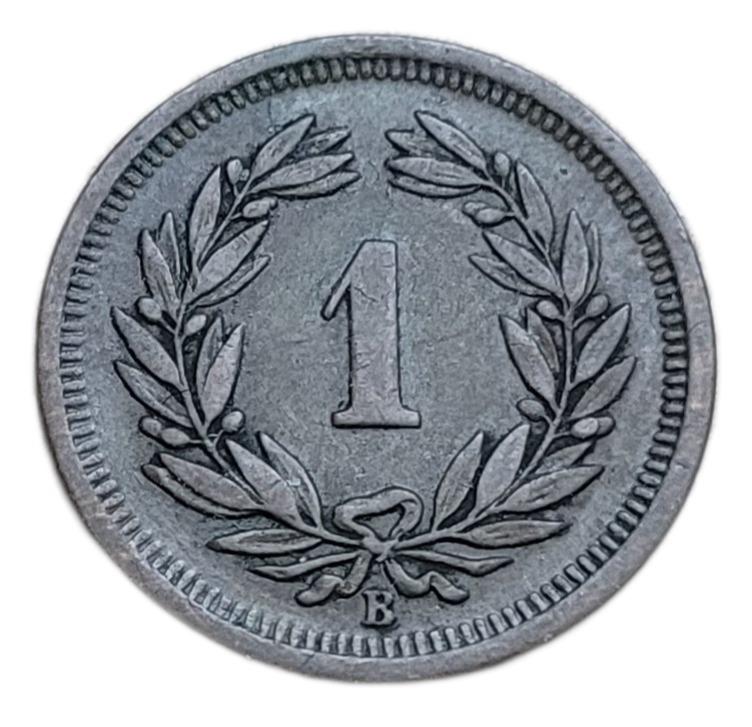 ✅Švajčiarsko 1 rapp 1895 - Švajčiarska konfederácia (1850 - 1916) - Numizmatika