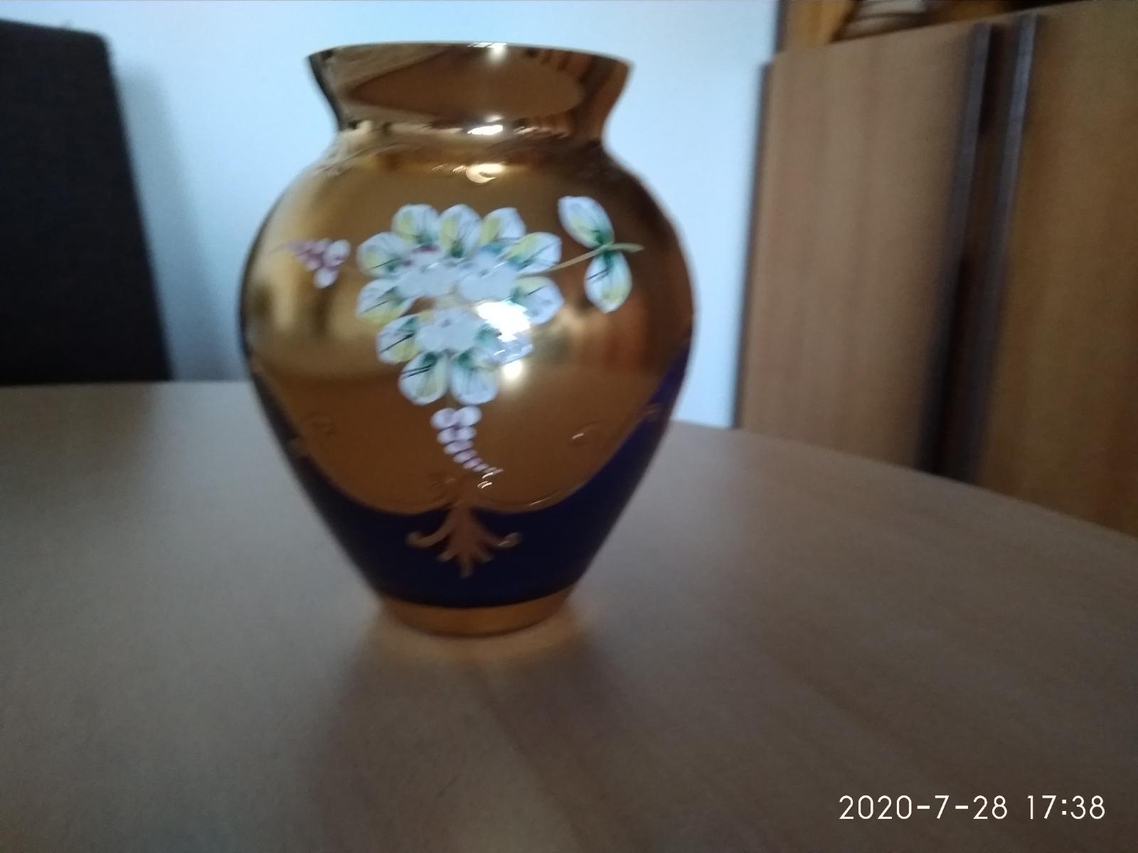 Váza novoborské sklo, vysoký smalt, novodobá - Zariadenia pre dom a záhradu
