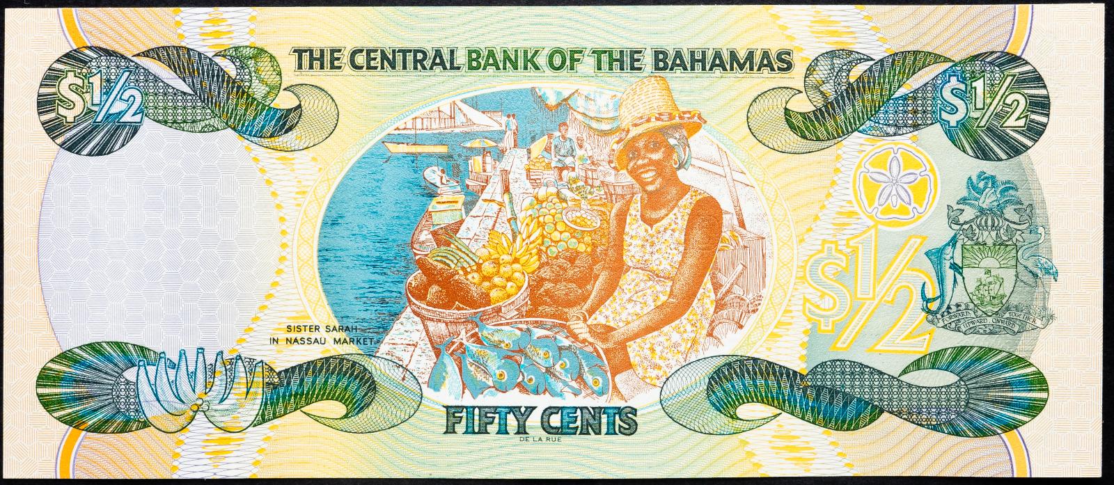 (B-10512), Bahamy, 50 Cents 2001, UNC - Zberateľstvo