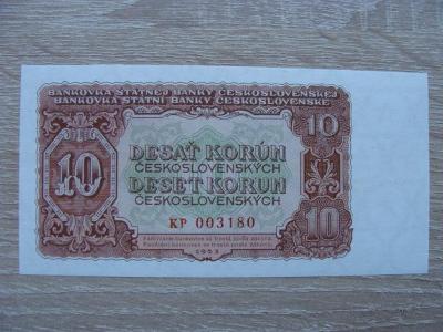 10 Kčs 1953 KP 003180 UNC, originál foto, TOP bankovka z mojej zbierky