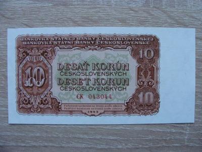 10 Kčs 1953 CK 043044 UNC, originál foto, TOP bankovka z mé sbírky
