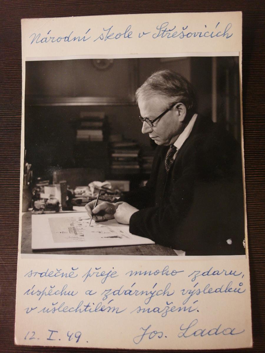 Josef Lada - podpis, fotografie s venovaním - Ostatné zberateľské predmety