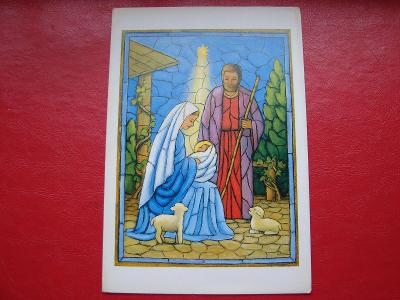 VÁNOCE Výzdoba Betlém MADONA Jezulátko Svatá rodina Kometa Kresba 