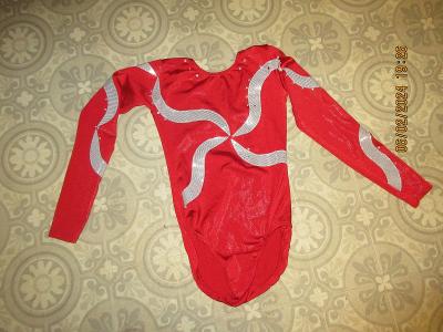 trikot-dres-body dětské červené s dl.rukávem  6--8 -let