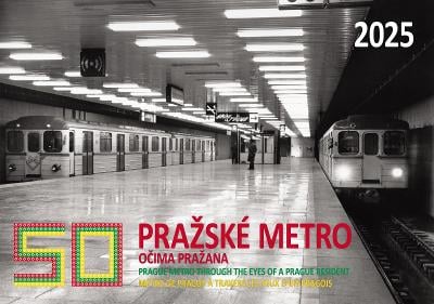 12měsíční kalendář na 2025 rok: "50 let. Pražské metro očima Pražana"