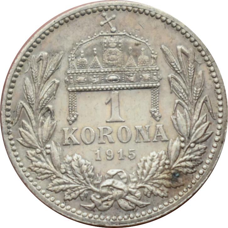 F.J. 1 Korona 1915 K.B. Kremnica Pekný stav!! - Numizmatika
