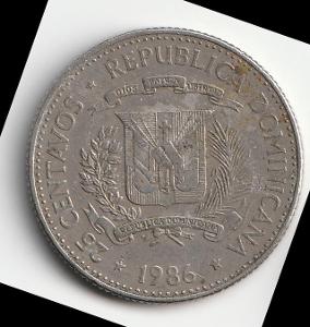 Dominikánska republika - 25 centavos - 1986