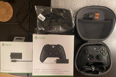 Xbox One Controller + Wireless Adapter + Charge and Paly kit.