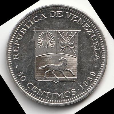 Venezuela - 50 centimos - 1989