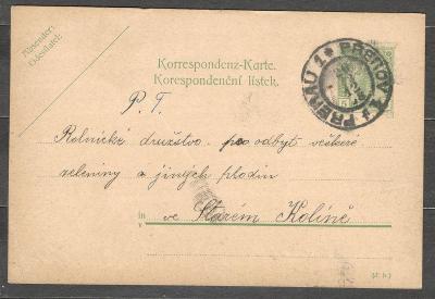 Rok 1908 KK Korešpondenčný lístok R-U, raz. Přerov Prerau, 02