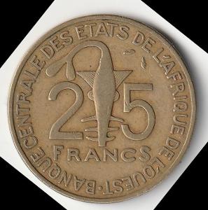 Stredná Afrika (BEAC) - 25 frankov - 1987