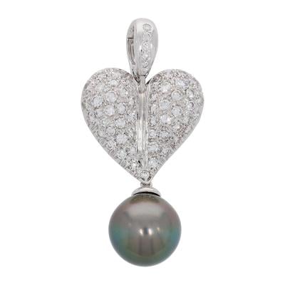 Prívesok/tahitská perla+dia/14 k./7,6 gr./40 mm./ TOP!!!