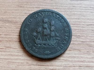 Kanada 1/2 Penny 1815 mince kolonie Nové Skotsko - Nova Scotia Canada