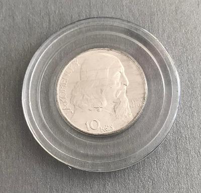 Stříbrná mince 10 Kčs 1957 Komenský proof